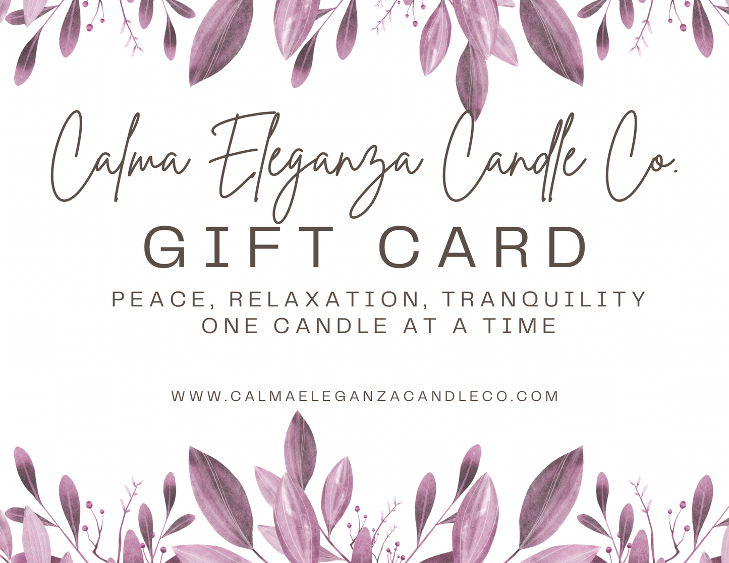 Calma Eleganza Candle Co. Gift Card